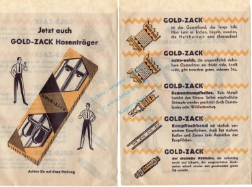 Werbung Reklametüte -Gold-Zack Hosenträger- unc-kfr. Vintage Tante Emma -0262-
