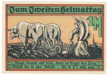 Westerkappeln , Notgeld 1 Mark Schein -1- unc-kfr. M-G.1415.1 NRW o.D. Seriennotgeld -5840-