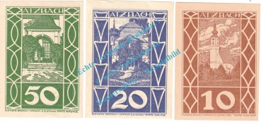 Atzbach , Notgeld Set mit 3 Scheinen in kfr. K-K 62... Oberösterreich o.D.