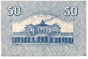 Preview: Bad Kissingen , Notgeld 50 Pfennig Schein in kfr. Tieste 3505.05.05 , Bayern 1917 Verkehrsausgabe