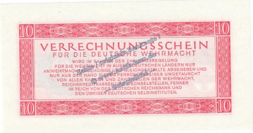 Preview: Banknote , 10 Mark Scheine in kfr. DWM-10, Ros.513, M40 , deutsche Wehrmacht 1944 3.Reich