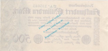 Preview: Banknote , 500 Milliarden Mark Schein in kfr. DEU-152.b, Ros.124, P.127, Weimarer Republik 1923 Inflation
