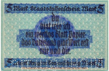 Preview: Banknote Braunschweig , 5 Mark Schein in kfr. E , Geiger 059.01.b , 15.10.1918 , Niedersachsen Großnotgeld