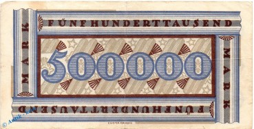 Preview: Banknote Nürnberg , 500.000 Mark Schein in gbr. Keller 3970.b , 11.08.1923 , Bayern Großnotgeld Inflation