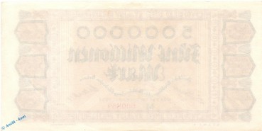 Preview: Banknote Nürnberg , 5 Millionen Mark Schein in kfr. Keller 3970.d , 31.08.1923 , Bayern Großnotgeld Inflation
