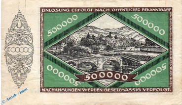 Preview: Banknote Neuwied , Kreis , 500.000 Mark Schein in gbr. Keller 3902.d , 01.08.1923 , Rheinland Großnotgeld Inflation