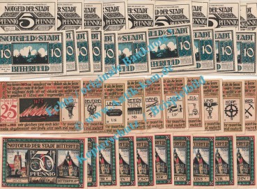 Bitterfeld , Notgeld Set mit 40 Scheinen in kfr. M-G 111.1 , Sachsen Anhalt 1921 Seriennotgeld