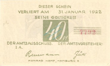 Preview: Brande , Notgeld 40 Pfennig Schein unc-kfr. M-G 152.2 , Schleswig Holstein o.D. Seriennotgeld