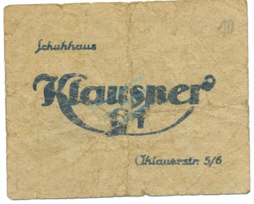 Preview: Breslau , Notgeld 20 Pfennig -Klausner- gbr-. M-G 187.2 , SLN o.D. Seriennotgeld -5713-