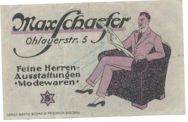 Preview: Breslau , Notgeld 50 Pfennig Schein gbr. Ti.0915.120.13 , SLN 1920 Verkehrsausgabe -4218-