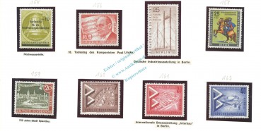 Briefmarken Berlin -Hochwasserhilfe, Lincke, Interbau ...- 1956-57 pfr. Mi.155-162 -0530-