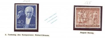 Briefmarken Berlin -R. Strauss, A. Borsig- 1954 pfr. Mi.124-125 -0526-