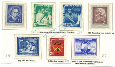 Briefmarken DDR -diverse 1951 und 1952- Michel 295-302 -0518-