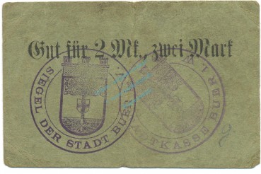 Buer , Notgeld 2 Mark Schein gbr. Diessner 56.1.b , Westfalen o.D. Notgeld 1914-15