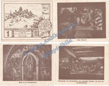 Burg , Notgeld Set 4 x 1 Mark Schein in kfr. M-G 209.1 Westfalen 1921 Seriennotgeld