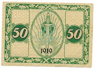 Preview: Döbeln , Notgeld 50 Pfennig Schein unc-kfr. Tieste 1415.05.05 , S 1919 Verkehrsausgabe -4145-
