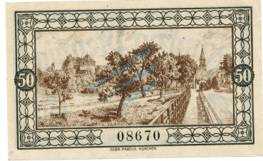 Preview: Düben , Notgeld 50 Pfennig Schein unc-kfr. Tieste 1520.05.03 , S 1919 Verkehrsausgabe -4061-