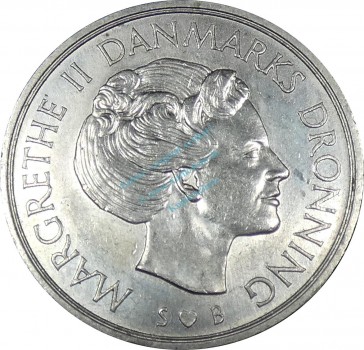 Dänemark , 1 Krone Münze 1976 -Margrethe II- KM.862.1 ss-vz -0244-