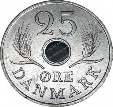Dänemark , 25 Öre Münze 1967 -unter Frederik IX- KM.855.1 ss-vz -0253-
