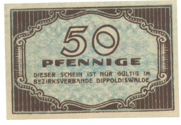 Preview: Dippoldiswalde , Notgeld 50 Pfennig Schein unc-kfr. Tieste 1400.15.06 , S o.D. Verkehrsausgabe -4135-