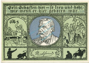 Eisenach , Notgeld 50 Pfennig Schein Nr.6 unc-kfr. M-G 318.1 , TH o.D. Seriennotgeld -5730-