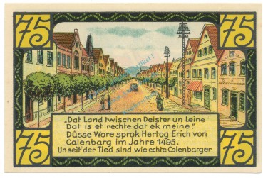 Eldagsen , Notgeld 75 Pfennig Schein unc-kfr. M-G 327.1 , NDS 1921 Seriennotgeld -5782-