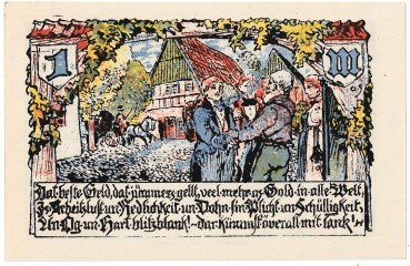 Preview: Elmshorn , Notgeld 1 Mark Schein in kfr. M-G 1333.1 , Schleswig Holstein 1921 Seriennotgeld