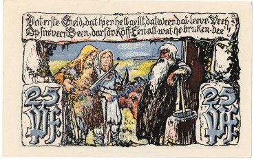 Preview: Elmshorn , Notgeld 25 Pfennig Schein in kfr. M-G 1333.1 , Schleswig Holstein 1921 Seriennotgeld