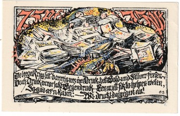 Preview: Elmshorn , Notgeld 75 Pfennig Schein in kfr. M-G 1333.1 , Schleswig Holstein 1921 Seriennotgeld