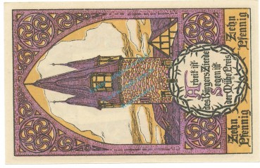 Preview: Eschwege , Notgeld 10 Pfennig Schein unc-kfr. Ti.1785.05.26 , Hessen 1919 Verkehrsausgabe