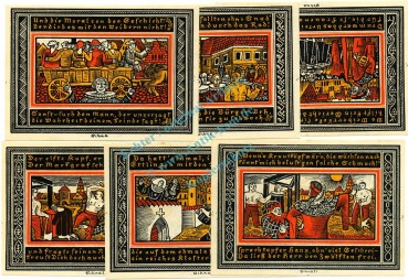 Preview: Ettlingen , Notgeld Set 6 Scheine -Nummerngleich- unc-kfr. M-G 355... BW 1921 Seriennotgeld -5792-