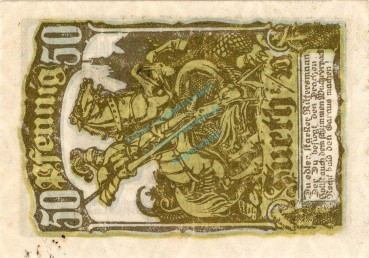 Preview: Fürth i.W. Notgeld 50 Pfennig Schein unc-kfr. Ti.2095.05.11 , Bayern 1920 Verkehrsausgabe