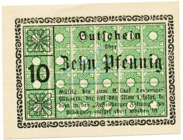 Festenberg , Notgeld 10 Pfennig Schein unc-kfr. Ti.1855.05.31 , Schlesien o.D. Verkehrsausgabe