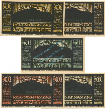 Freyburg , Notgeld Set -5 x Nummerngleich- unc-kfr. M-G 390.1 , SA 1921 Seriennotgeld -5806-