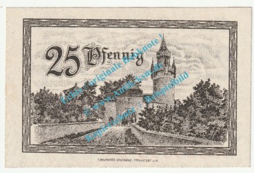 Preview: Friedberg , Notgeld 25 Pfennig Schein in kfr. Tieste 1995.05.15 , Hessen 1920 Verkehrsausgabe