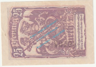 Preview: Furth i.W. Notgeld 25 Pfennig Schein in kfr. Tieste 2095.05.01 , Bayern 1920 Verkehrsausgabe