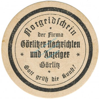 Görlitz , Notgeld 2 Pfennig Schein unc-kfr. M-G 449.4 , SLN 1920 Seriennotgeld -5794-