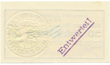 Preview: Gladbeck , Notgeld 50 Pfennig Schein unc-kfr.E Tieste 2240.05.07 , Westfalen 1917 Verkehrsausgabe