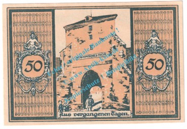 Glatz , Notgeld 50 Pfennig Nr.3 -gelbbraun- in kfr. M-G 431.3 , Schlesien o.D. Seriennotgeld