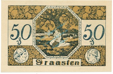 Preview: Gravenstein , Notgeld 50 Pfennig Schein unc-kfr. M-G 466.1.A , DNS 1920 Seriennotgeld -5800-