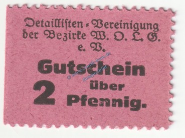Grossalmerode , Notgeld 2 Pfennig Schein in kfr. Tieste 2500.05.02 , Hessen o.D. Verkehrsausgabe