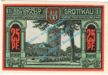 Preview: Grottkau , Notgeld 25 Pfennig Schein in kfr. Tieste 2625.05.26 , Schlesien o.D. Verkehrsausgabe