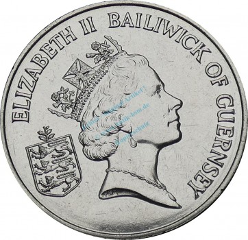 Guernsey , 2 Pound Münze 1986 -Elizabeth II- KM.48 vz-stgl -0262-