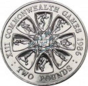 Guernsey , 2 Pound Münze 1986 -Elizabeth II- KM.48 vz-stgl -0262-