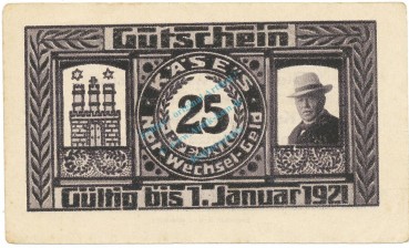 Hamburg , Notgeld 25 Pfennig -Stpl- unc-kfr , M-G.536.1.a HH o.D. Seriennotgeld -5702-