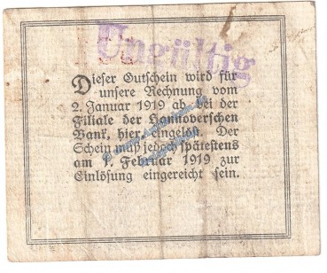 Preview: Harburg , Notgeld 10 Pfennig Schein in gbr. Tieste 2805.35.01 , Niedersachsen 1918 Verkehrsausgabe