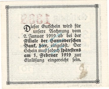 Preview: Harburg , Notgeld 10 Pfennig Schein unc-kfr. Ti.2805.40.01 , Niedersachsen 1918 Verkehrsausgabe