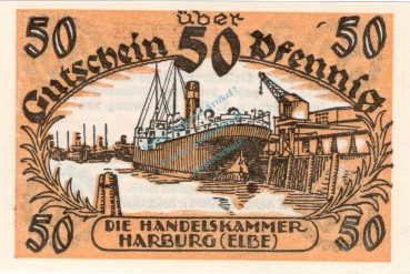 Harburg , Notgeld 50 Pfennig -Antiqua- unc-kfr. Ti.2805.20.02 , Niedersachsen o.D. Verkehrsausgabe