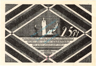 Hasloh , Notgeld 25 Pfennig --98 x 69-- Nr.1  unc-kfr. M-G 584.2 , Schleswig Holstein o.D. Seriennotgeld