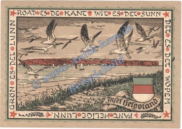 Preview: Helgoland , Notgeld 1 Mark Schein in kfr. M-G 595.3 , Schleswig 1920 Seriennotgeld